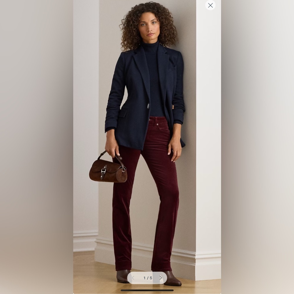 Ralph Lauren Deep Red Corduroy Trousers sze 2 New without tags